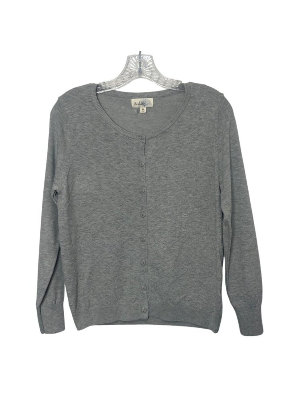 Blu Dahlia Cardigan Sweater Womens Medium Gray New WOT Button Front